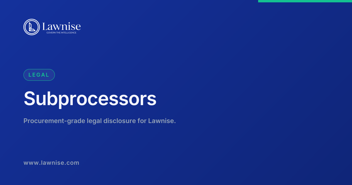 Subprocessors | Lawnise
